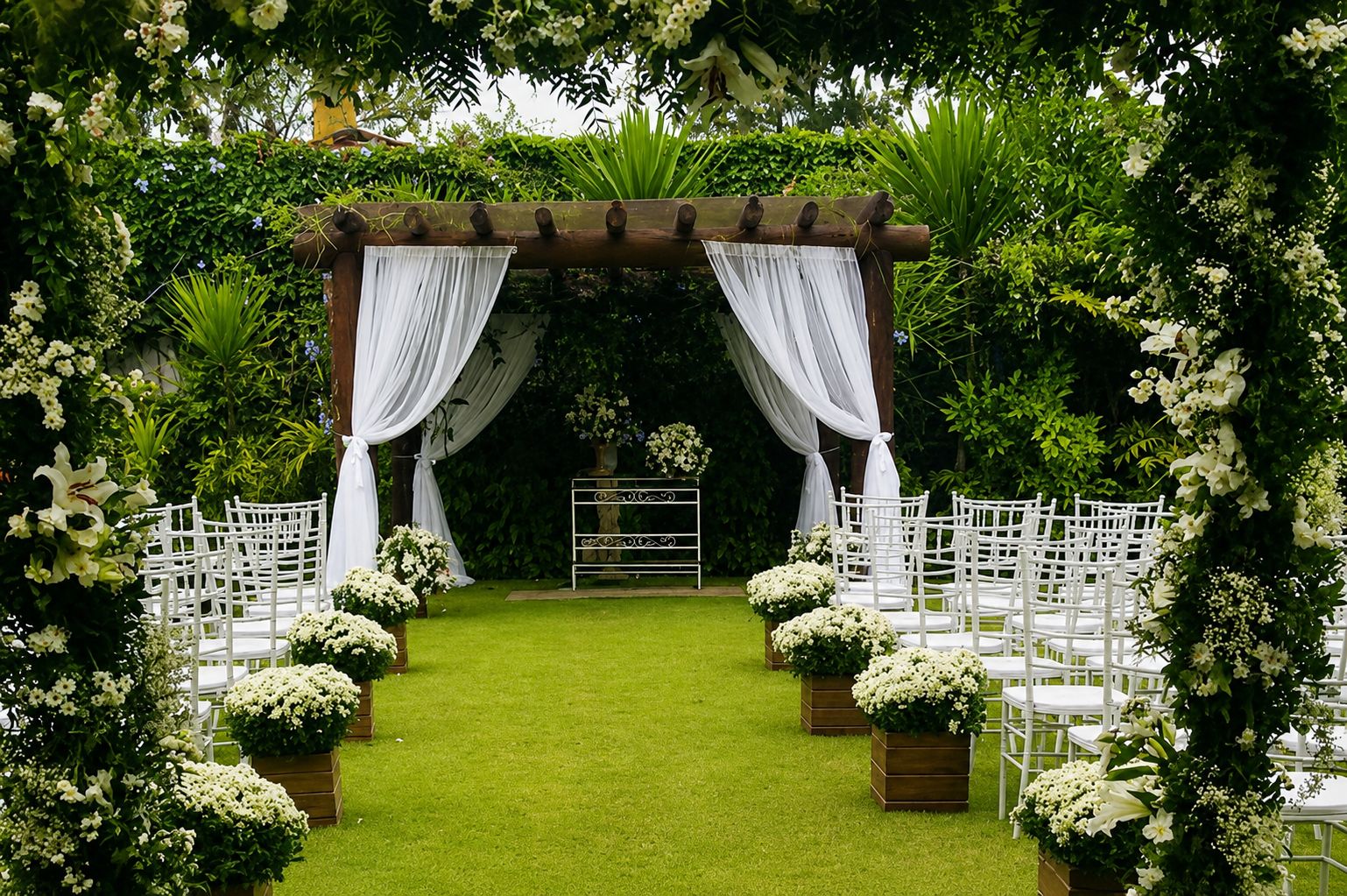 Espaço Quinta das Palmeiras decorado para evento
